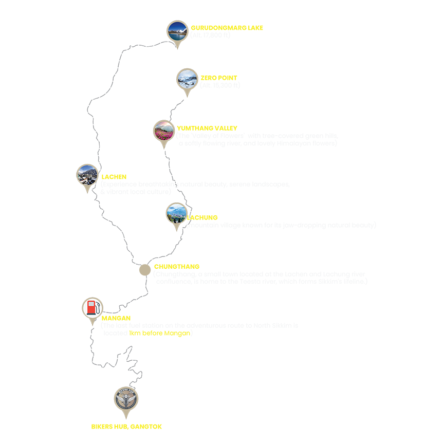 north sikkim bike route map
